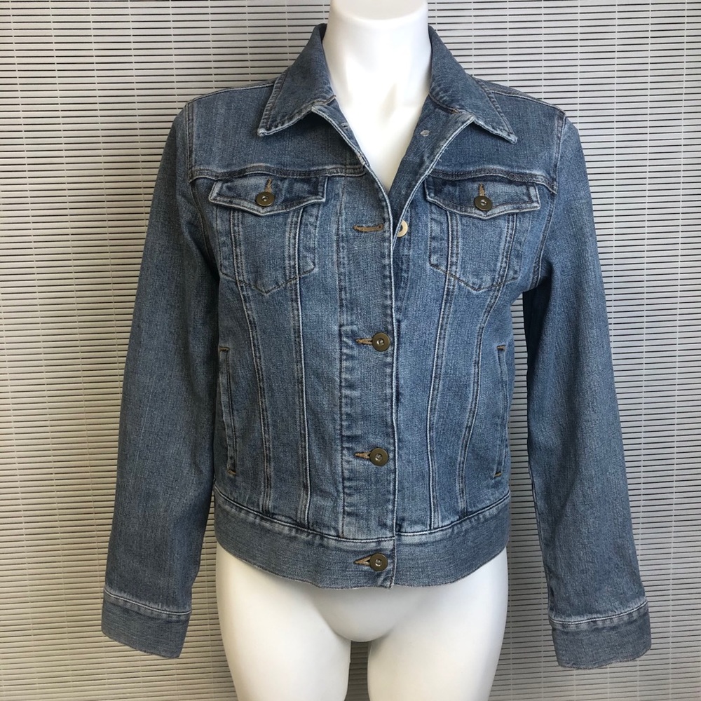 Jean Jacket Medium Wash Front Pockets Bass